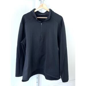 PASKHO Mens Size XXL 2XL 1/4 Zip Mock Neck Pullover Fleece Jacket Black